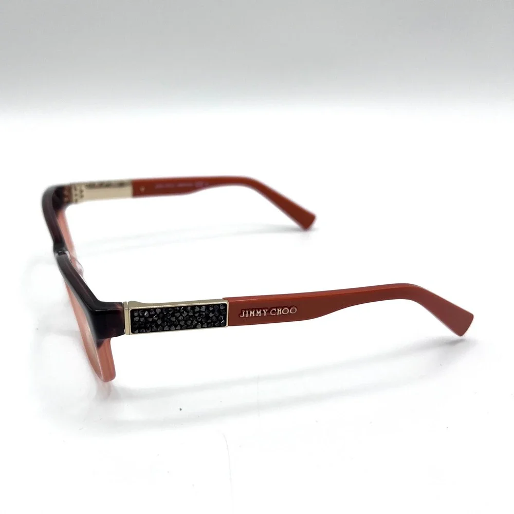 Jimmy Choo JC110 53-15-135 Burgundy Peach Ombre Crystal Eyeglasses Frames Only